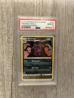 2019 POKEMON SUN & MOON UNBROKEN BONDS #117 GRENINJA HOLO PSA 10 LOW POP - Image 1