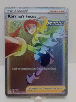Pokemon TCG Korrinas Focus 174/163 Full Art Rainbow Rare Battle Styles NM - Image 1