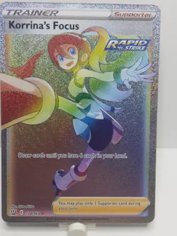 Pokemon TCG Korrinas Focus 174/163 Full Art Rainbow Rare Battle Styles NM - Image 4