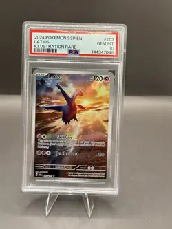 2024 POKEMON SV08 EN LATIOS #203 ILLUSTRATION RARE HOLO PSA 10 - Image 1