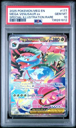 2025 Pokemon Mega Evolution Base #177 SIR Mega Venusaur ex PSA 10 Gem Mint - Image 1