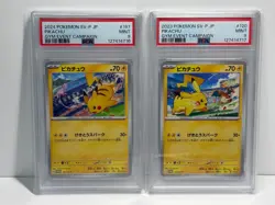 Set of 2 Sequential PSA 9 Pikachu 197/SV-P & 120/SV-P Gym Promo JP Pokemon - Image 1