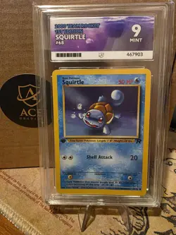 2000 Pokemon Team Rocket Squirtle 1st Edition 68/82 ACE 9 MINT - Image 1