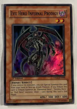 Yugioh- Evil Hero Infernal Prodigy - Super Rare - 1st Ed- DP06-EN008 - MP - Image 1