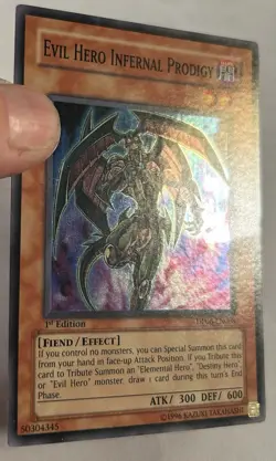 Yugioh- Evil Hero Infernal Prodigy - Super Rare - 1st Ed- DP06-EN008 - MP - Image 2