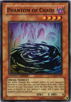 Yugioh Phantom of Chaos GLAS-ENSE1 Super Rare Limited Edition VLP - Image 1