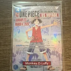 Monkey D. Luffy P-055 College Basketball US VOYAGE Holo Card One Piece TCG 🔥🔥 - Image 1