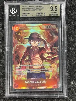Monkey.D.Luffy (Treasure Booster) ST10-006 One Piece Promotion BGS 9.5 CHIP CASE - Image 1