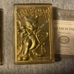 Lot 5 Burger King Gold Pokemon Card Lot - 23 K GF Metal-Mewtwo, Pikachu, Polish - Image 4