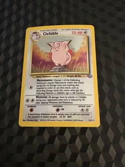Pokemon TCG Clefable Holo Unlimited Rare Card Jungle Base Set 1/64 - Image 1
