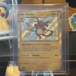 Pokemon TCG Raichu Scarlet & Violet Paldean Fates Holo Shiny Rare Card 132/091 - Image 1