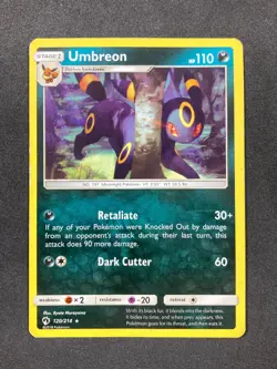 Umbreon 120/214 Rare SM - Lost Thunder Pokemon Card - MP - Image 1