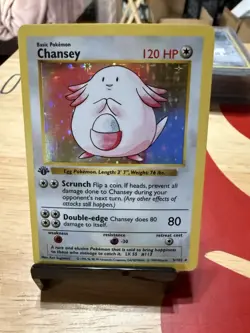 1999 Pokemon 1ST EDITION Game Base Set Chansey 3/102 Holo Foil Shadowless WOTC - Image 1