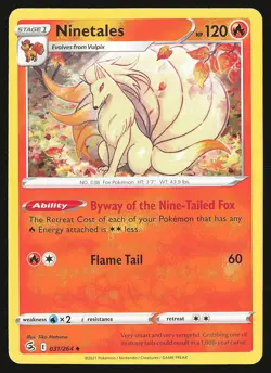 SWSH08: Fusion Strike Ninetales (31) #031/264 Uncommon Pokemon Card - Image 1