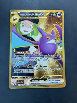 Pokemon Team Rockets Crobat ex 242/182 SV10: Destined Rivals Hyper Rare Gold NM - Image 1
