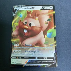 2021 Pokemon, Shining Fates, #53/72 Greedent V, Holo Ultra Rare - Image 1
