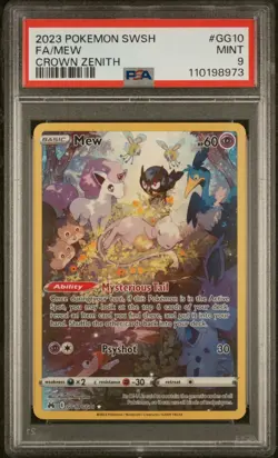 Pokemon Mew SWSH Crown Zenith Galarian Gallery Holo Rare Card GG10/GG70 PSA 9 - Image 1