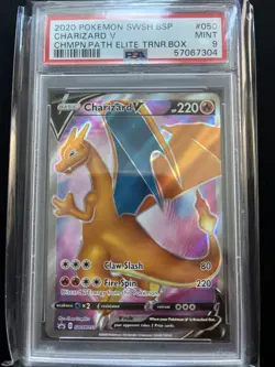 2020 POKEMON SWSH BLACK STAR PROMO #050 CHARIZARD V PSA 9 - Image 1