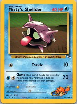 Pokemon TCG Mistys Shellder 89/132 Gym Heroes LP - Image 1