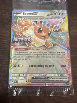 Pokemon Prismatic Evolutions Eevee ex 075/131 Surprise Box Stamped Sealed - Image 1