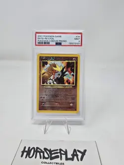 2001 Pokemon Black Star Entei Promo PSA 9 #34 With multiple Swirls - Image 1
