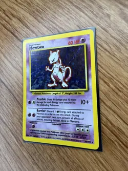 Pokemon TCG Mewtwo Base Set 10/102 Holo Unlimited Holo Rare MP - Image 2