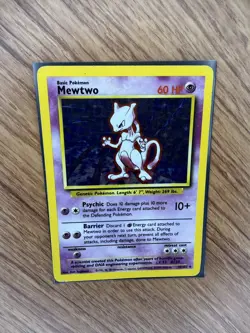 Pokemon TCG Mewtwo Base Set 10/102 Holo Unlimited Holo Rare MP - Image 3