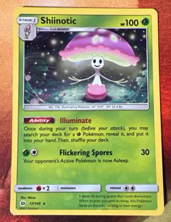 Shiinotic - 17/149 Holo Rare Sun & Moon Base Set Pokemon Card TCG LP/NM - Image 1