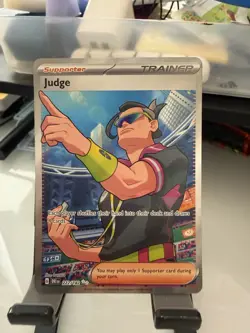 Judge 222/182 Sv10: Destined Rivals Ultra Rare Holo Trainer Pokemon TCG - Image 1