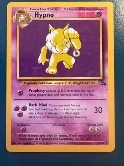 1999 Pokemon TCG Hypno 23/62 Fossil Regular Non Holo Rare LP / NM - Image 1