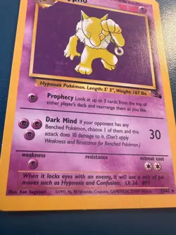 1999 Pokemon TCG Hypno 23/62 Fossil Regular Non Holo Rare LP / NM - Image 3