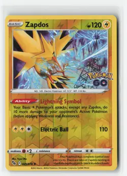 ZAPDOS 029/078 POKEMON GO REVERSE HOLO POKEMON TCG LP - Image 1