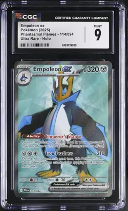 Empoleon EX *CGC 9* Ultra Rare *Phantasmal Flames* #114 *2025* Pokemon - Image 1
