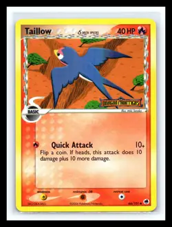 💥 Taillow Delta Species 66/101 Pokemon Dragon Frontiers Stamp Reverse Holo - Image 1