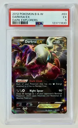 2012 Pokemon Black & White Dark Explorers Darkrai EX #63 PSA 5 EX - 1630 - Image 3
