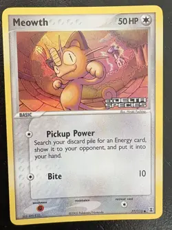 Pokemon TCG EX Delta Species 2005 - MEOWTH 77/113 Reverse Stamped Holo - Image 1