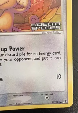Pokemon TCG EX Delta Species 2005 - MEOWTH 77/113 Reverse Stamped Holo - Image 3