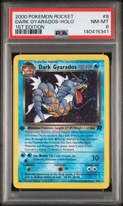 2000 POKEMON ROCKET 1ST ED #8 DARK GYARADOS-HOLO PSA 8 - Image 1