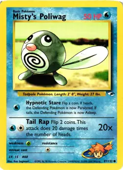 Pokemon TCG Misty's Poliwag Gym Heroes 87/132 Regular Unlimited Common VLP - Image 1