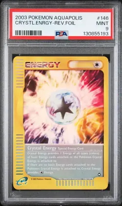2003 Pokemon Aquapolis #146 Crystal Energy Reverse Foil PSA 9 MINT - Image 1