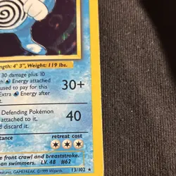 Poliwrath 13/102 Base Set Holo Rare 1999 Wizards Pokemon TCG Card English - Image 3