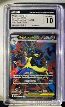 Pokemon TCG Mega Lucario EX Full Art Holo Card 160/132 Ultra Rare Mega Evolution - Image 1