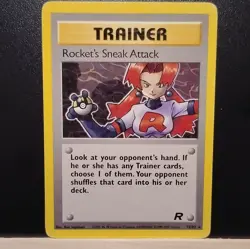Pokemon Rocket's Sneak Attack Team Rocket Rare Card 72/82 2000 TCG - Image 1