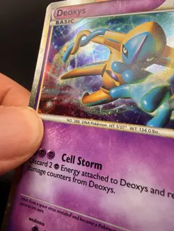 Pokemon 2011 Call of Legends Deoxys SL1 Shiny Holo Card Near Mint Swirl - Image 2