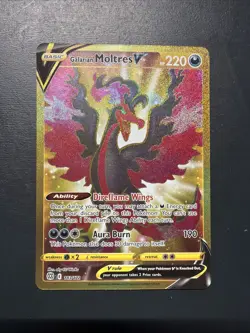 Pokemon TCG Brilliant Stars Galarian Moltres v Gold Secret Rare Card 183/172 - Image 1