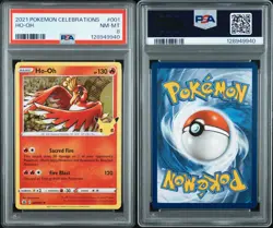 2023 Pokemon Celebrations 001/025 Ho-Oh Holo PSA 8 NM Rare Card Fresh New foil - Image 3