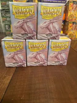 Lot Of 5 -Dragon Shield Matte White Protective Sleeves - 100 Pack 5706569110055 - Image 1