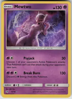 Mewtwo Holo Rare Detective Pikachu 12/18 Pokemon - Image 1
