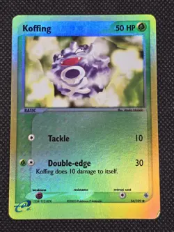 Koffing - 54/109 - Common - Reverse Holo LP English Pokemon EX Ruby and Sapphire - Image 1