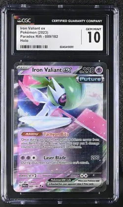 Pokemon Iron Valiant ex 089/182 2023 Paradox Rift - PAR EN Holo CGC 10 - Image 1